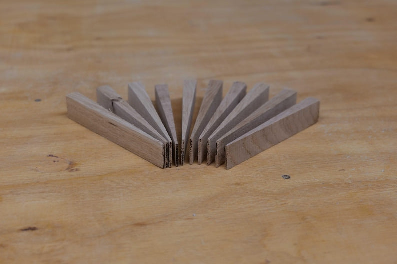 Pack of 10 Quality Handmade Oak Hardwood Wedges - Shims - Spacers - Fence wedges